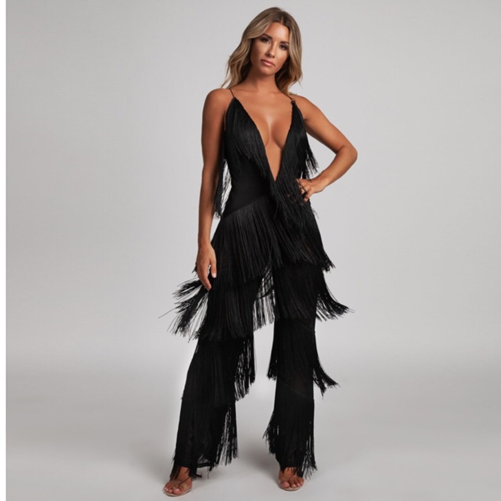 NEW! Black Fringe Jumpsuit